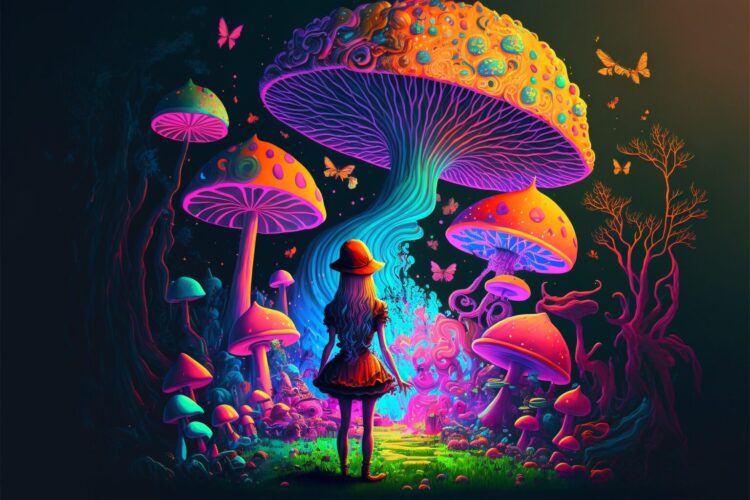 Alice in The Wonderland and The Mushroom