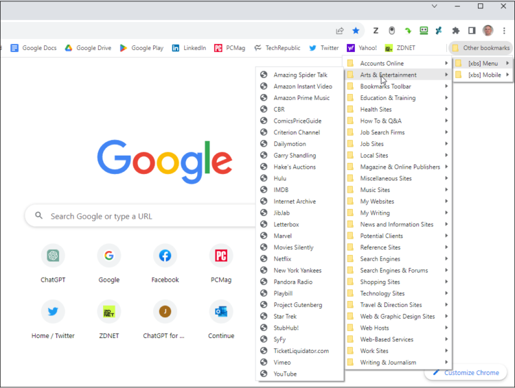 browser bookmarks